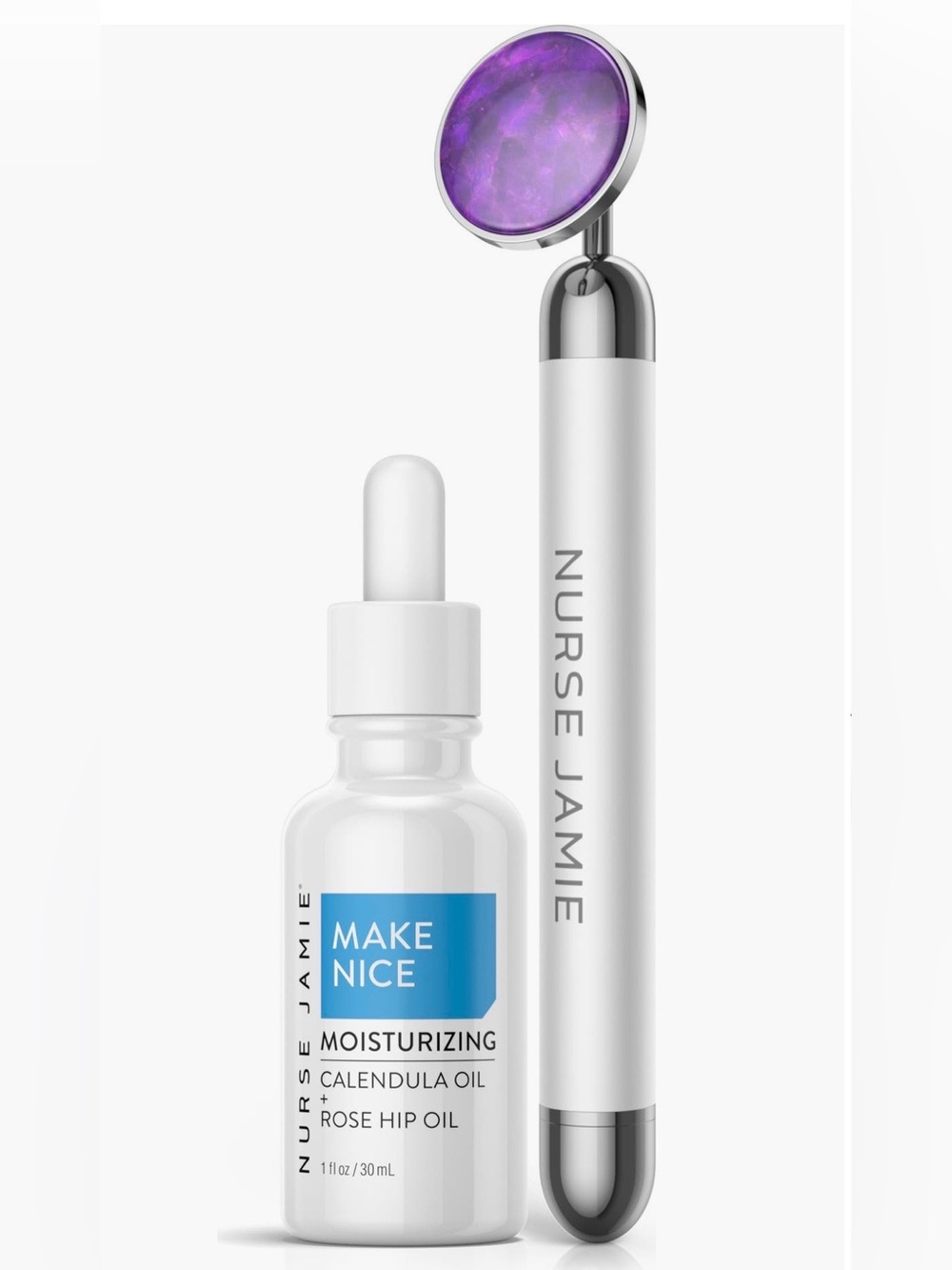 Nurse Jamie x Make Nice White Facial Tool & Moisturizing Oil Set